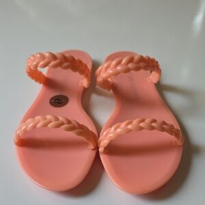 Stuart Weitzman Peach Sandals with Braided‎ Straps. Size 8. NWOT.